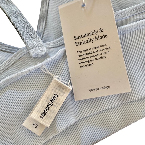 EasySundays Easy Sundays UpLift Seamless Ribbed Bra Pacific Blue XS S NWT NEW - Picture 7 of 13